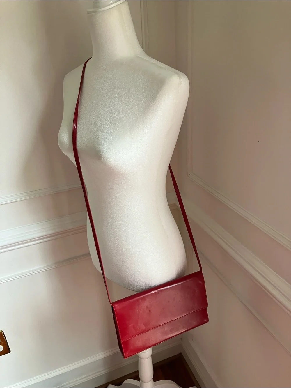 Nordstrom Red Leather Envelope Clutch with Removable Strap | Quiet Luxury